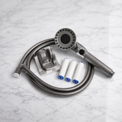 AquaPure Full Pack: Chuveiro, suporte, mangueira e 3 filtros