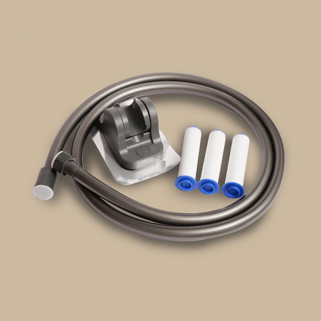 Pack Acessórios AquaPure: Suporte, Mangueira e 3 Filtros